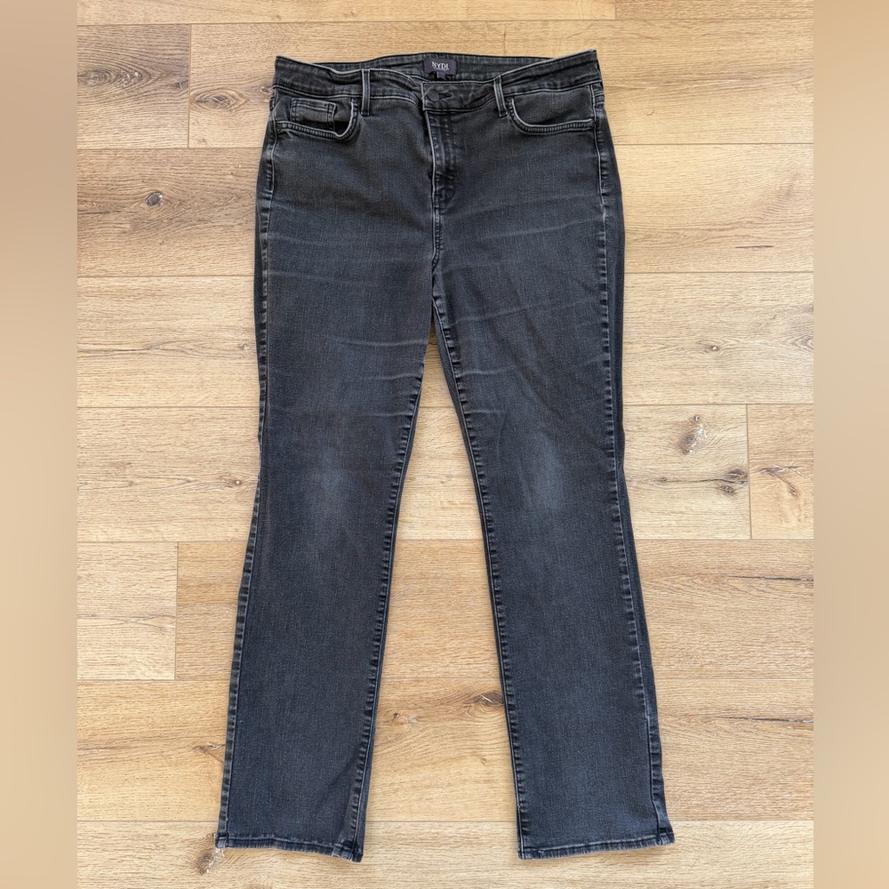 NYDJ Marilyn Straight Leg Jeans in Dark Gray